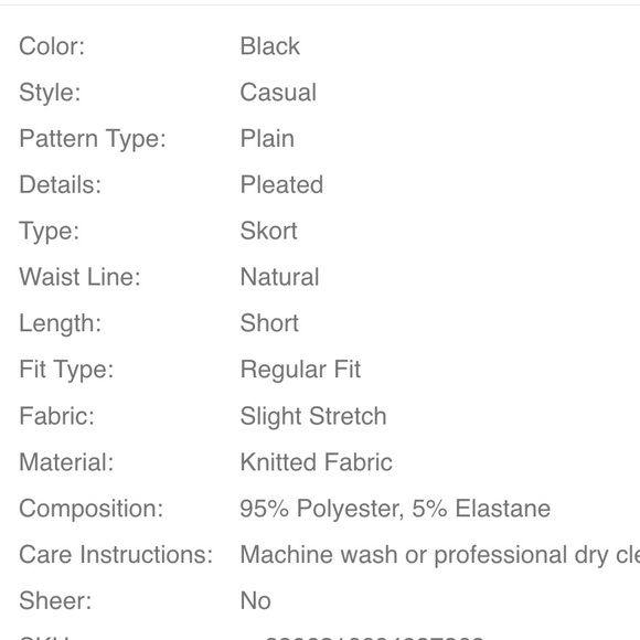 SHEIN EZwear Plus Solid Pleated Hem Skort Size 2X NWT! - Picture 4 of 6